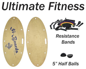 ULTIMATE FITNESS BEGINNER |  (2) 5" Inch Half Balls & Resistance Band Kit | 45" X 19"