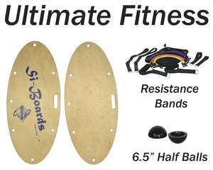 ULTIMATE FITNESS INTERMEDIATE |  (2) 6.5" Inch Half Balls & Resistance Band Kit | 45" X 19"