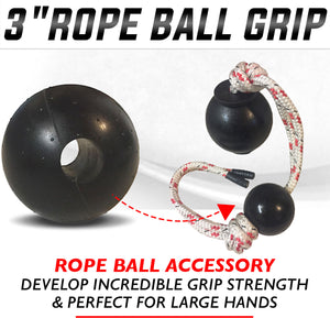 3" INCH ROPE BALL GRIP| For Large Hands, Grip Strength & Unique 2 Hand Holds
