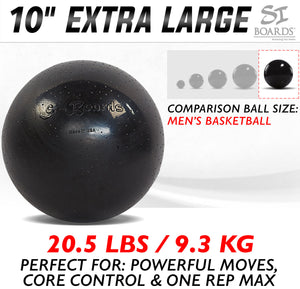 10" INCH SUPER DELUXE BALL | Extra Large | 20.5 lbs /9.31 kg | Max Strength Slams | Commando Board