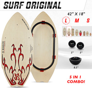 SURF ORIGINAL BASIC | Large Board / Medium Rail Hybrid | Original | 42" x 18" | 5 in 1 Options